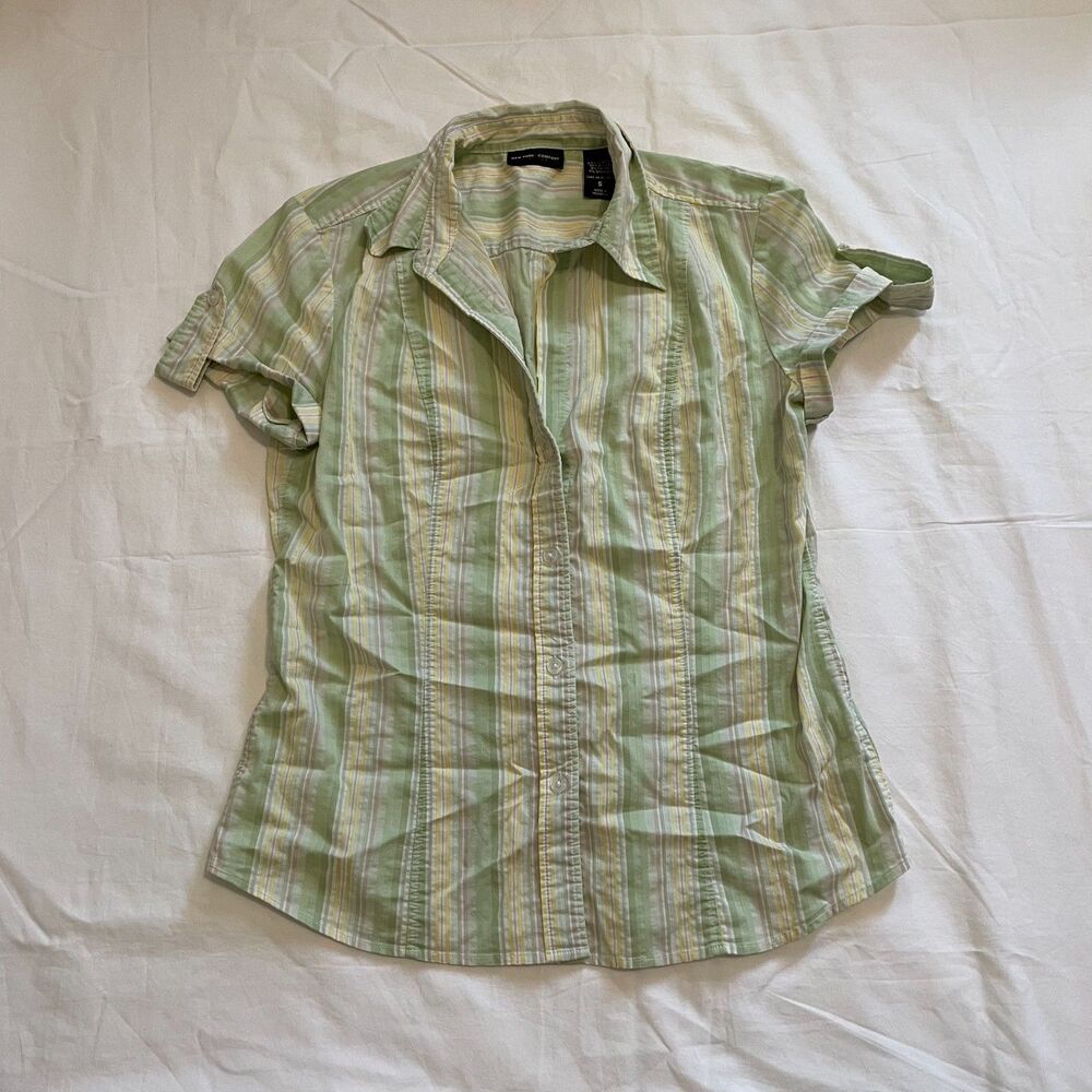 green plaid short sleeve top